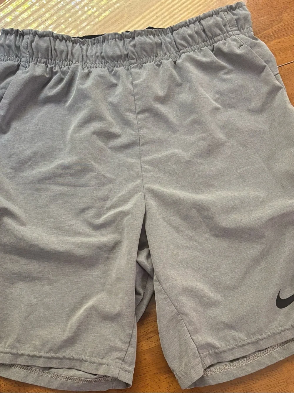 Nike Men’s Light Gray Athletic Shorts with Swoosh